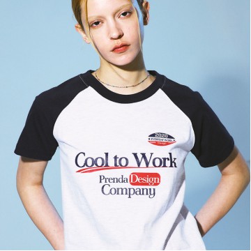 韓國PRENDA - COOL TO WORK COMBINATION RAGLAN TEE HEATHER GRAY